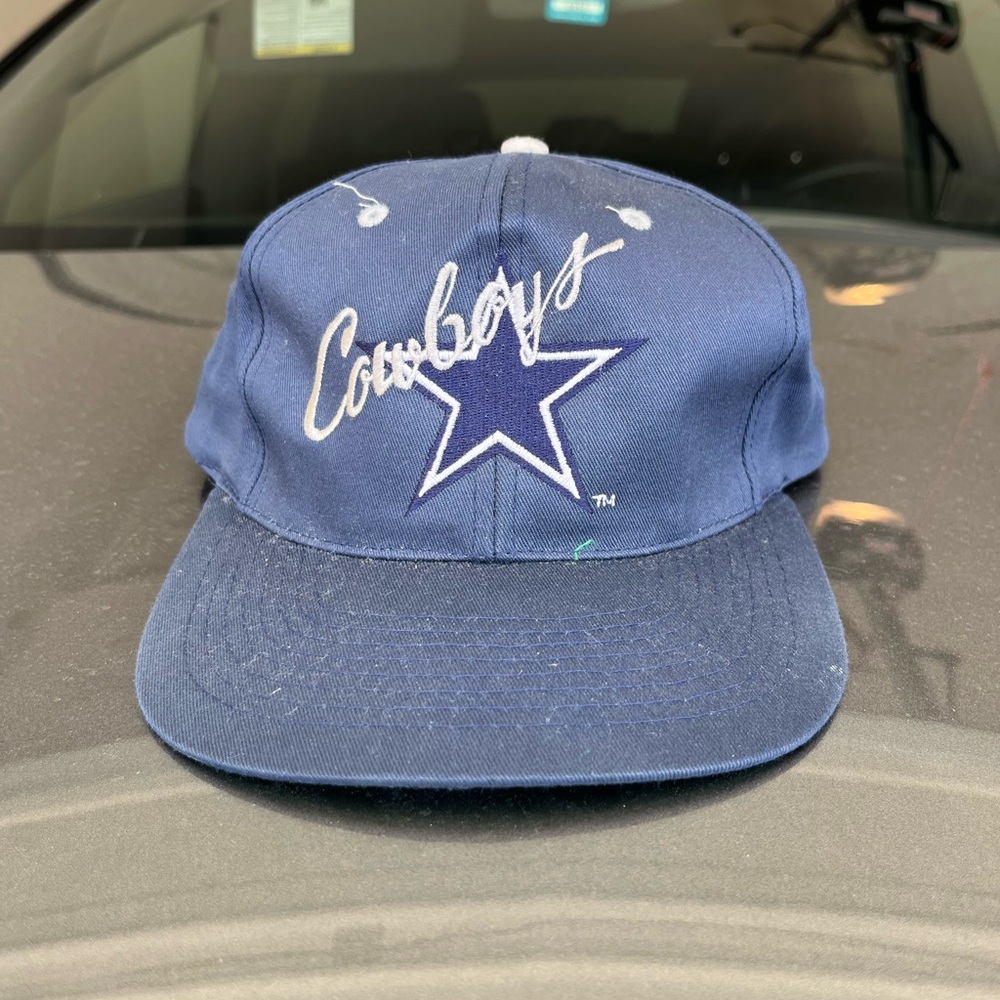 Vintage NFL Dallas Cowboys Football Snapback Hat Cap Script Blue